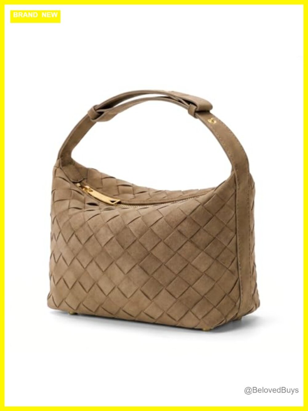Woven Faux Suede Shoulder Bag, Hobo Handbag
